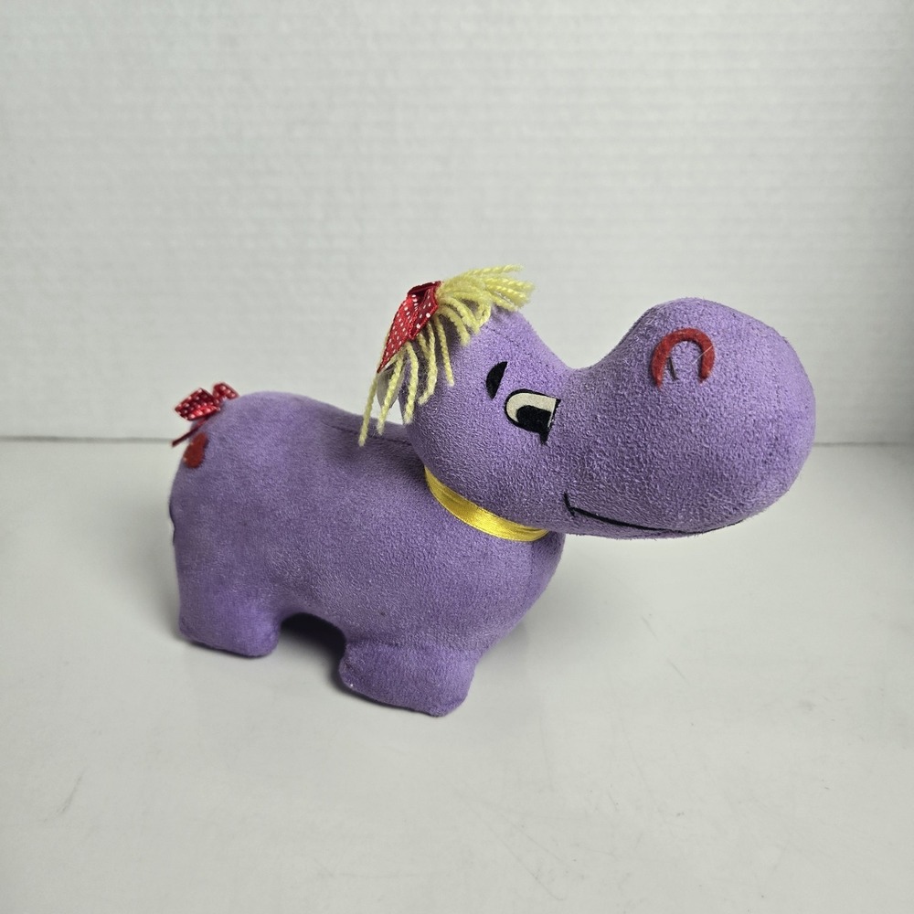Dakin Dream Pets Henrien Hippo Plush Toy Stuffed Animal Kitschy Vintage 8"